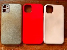 COVER CUSTODIA PER APPLE IPHONE 11.. colori: Rosa chiaro,Oro Glitter, Fucsia.