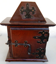 Antico Scrigno Cofanetto Cassetta in Legno Interno Velluto Rosso D'Epoca Vintage