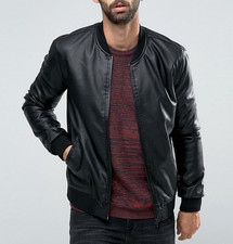 Giubbotto pelle bomber nero