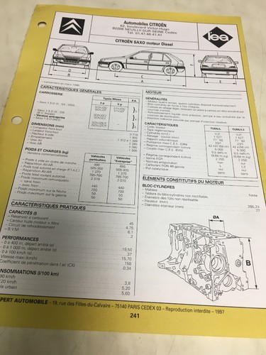 Fiche technique automobile