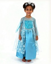 Vestito Costume Carnevale Elsa Vestito Bambina Principessa tg 120 (4-5Anni)