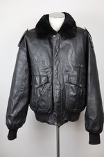 US FORCE GIUBBINO PELLE GIACCA UOMO Tg 56 MAN VINTAGE LEATHER JACKET IMBOTTITO