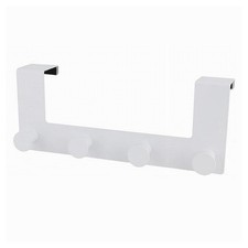 APPENDIABITI DA PORTA CON 4 GANCI 27X11.5CM BIANCO PER ASCIUGAMANI VESTITI 87781