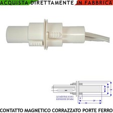Sensore Contatto Magnetico ABS Porta Blindata Incasso Antifurto Tamper NC Allarm