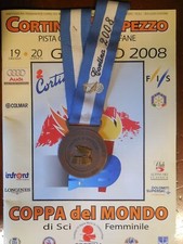 medaglia coppa del mondo sci super G Cortina d'Ampezzo 2008 Olimpiadi + rivista