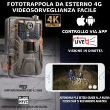 FOTOTRAPPOLA VIDEO LIVE CAMERA FOTO LADRI 4K APP TELEFONO 4G HD SPIA INFRAROSSI 