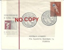San Marino 25/6-10/7/1960 Phi Nu Max Annullo Fiaccola Olimpica, busta illustrata
