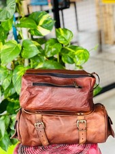 Borsa da toeletta in pelle logica con borsa per attrezzi vintage capra cerata