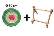 Tiro Con L'Arco Bersaglio di paglia Ø 80 cm dipinto verde + stand in legno