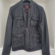 Giubbotto uomo in vera pelle Jack & Jones taglia M giacca colore nero con tasche