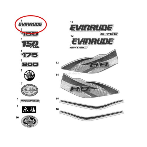 Adesivo evinrude johnson brp - adesivo,