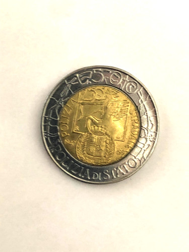 500 lire bimetallica polizia - lire,