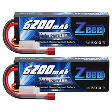 2x Zeee 7,4V 2S batteria LiPo spina a T 60C 6200mAh per RC auto aereo barca elicottero