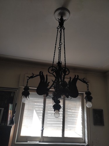 Lampadario ferro battuto - lampadario,
