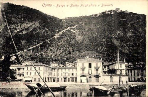 Cartolina brunate lago como - cartolina,