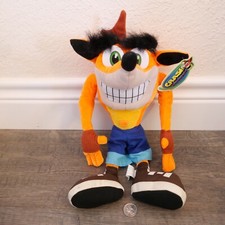 Peluche pupazzo Crash Bandicoot 2004 16” rete giocattolo con etichetta!!!