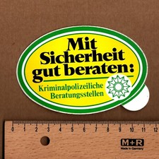 Vecchio Adesivo Sicuramente Ben Consigliato Consultori Polizia Criminale