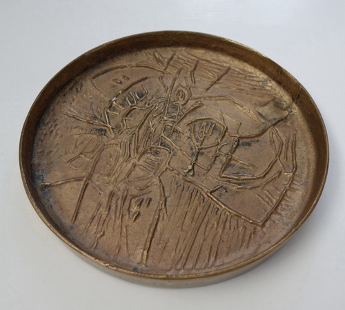 Piatto scultura bronzo - in,