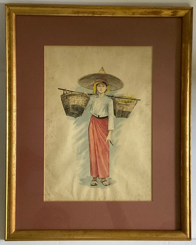 Quadro acquerello birmano