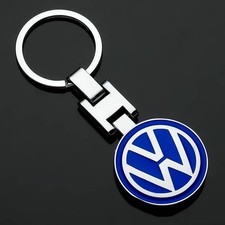 Portachiavi Keychain VOLKSWAGEN VW Golf 4 5 6 7 Stemma Logo Fregio Acciaio Blu