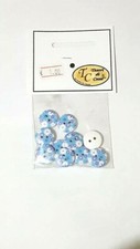 Bottoni piccoli forma tonda con fiori celesti bimbo 1,5 cm sartoria cucito 10pz