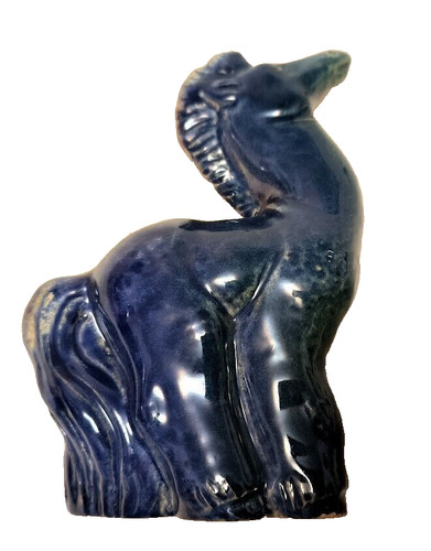Cavallo ceramica blu - cavallo, in