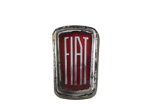 SCRITTA STEMMA SIGLA FREGIO BADGE SFONDO ROSSO PER FIAT AUTO D'EPOCA