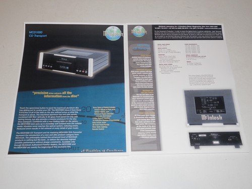 Mcintosh mcd 1000 brochure - mcintosh,