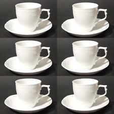 PREZIOSO SERVIZIO CAFFÈ 6 TAZZINE SANS SOUCI PORCELLANA BIANCA ROSENTHAL