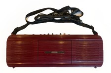 Vintage Randix SCR-980 AM/FM Radio Cassetta Boombox Registratore Portatile Rosso Raro
