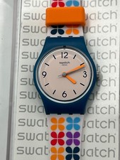 Orologio SWATCH Lady PASEO DE GRACIA (LN151)-Colorato-Piccolo-Fiore-NUOVO/NOS-Ø25mm-Bambini
