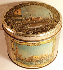 DORIA VENEZIA-ANTICA E VECCHIA SCATOLA DI LATTA-VINTAGE-D'EPOCA-USATA