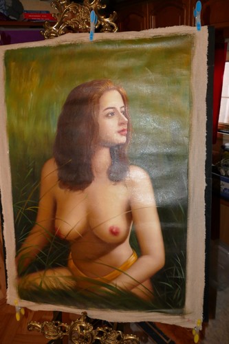 Quadro nudo olio vintage - ,