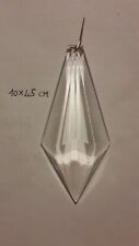 Goccia Cristallo per ricambio lampadari antichi, prisma 10x4,5 cm #3