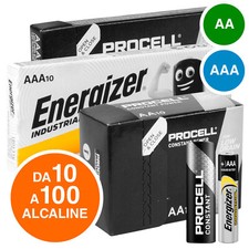 Batterie Duracell Industrial Energizer da 10 a 100 Pile Stilo AA Ministilo AAA
