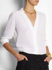 New Womens Silk Solid Color V