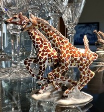 Statuina vintage Guido Cacciapuoti giraffe che corrono giraffa animali africani RARA