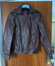 Giacca donna in pelle marrone