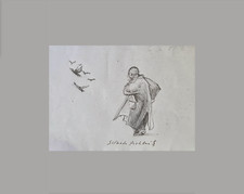 SILVESTRO PISTOLESI: STUDIO A MATITA SU CARTA, 12X16 CON AUTENTICA.