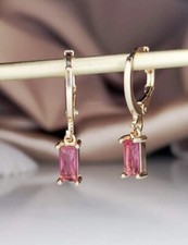 Orecchini oro e cristallo rosa