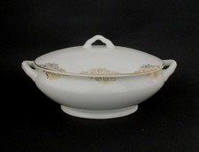 ✅ ANTICA ZUPPIERA LEGUMIERA S.C.RICHARD EPOCA 1930 PORCELLANA ORO ZECCHINO-4709