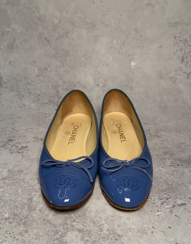 Ballerine chanel blu vernice - blu,