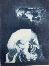 ARTE SIMBOLISTA-ARTISTA ALBERTO MARTINI-IL CRANIO DI YORIK-AMLETO-SHAKESPEARE