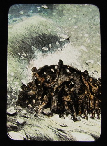 Glass magic lantern slide - glass,