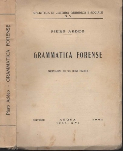 Libro addeo grammatica - grammatica, forense