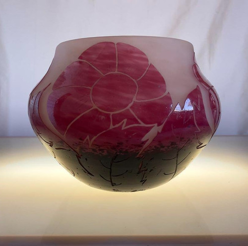 Raro vaso vetro cammeo - vetro,