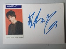 FABRIZIO MORO AUTOGRAFO ORIGINALE CARTONCINO 10 x 15 cm SIGNED CANTANTE