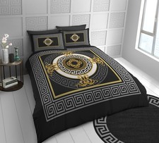 Set federa copripiumino reversibile microfibra modello chiave greca