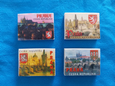 x4 GOMME GOMMINE da COLLEZIONE Vintage ERASER CARTOLINE POSTCARDS PRAGA PRAHA !