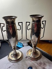 Bellissima Coppia di Vasetti Deco in Argento Massiccio